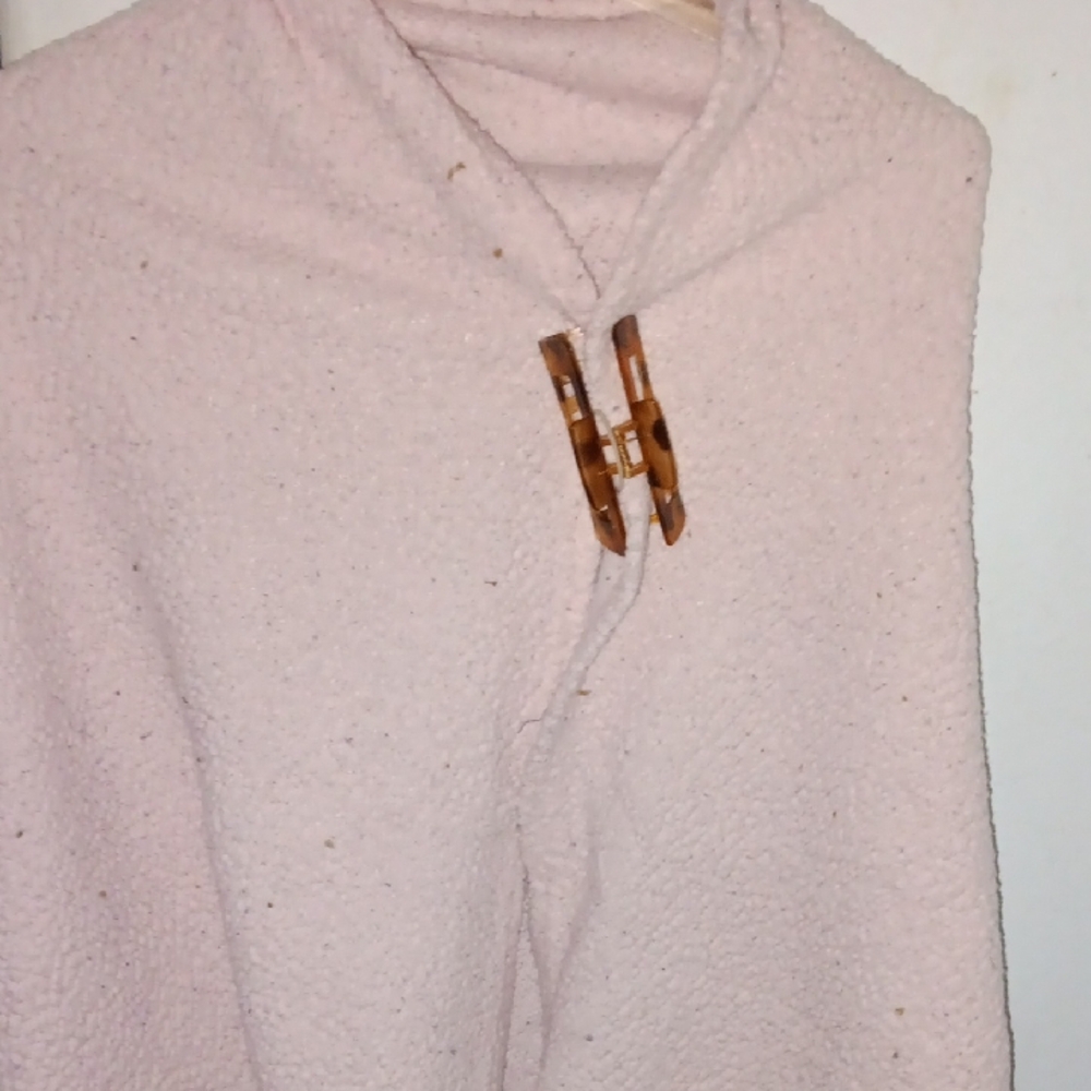 Elegant Cream Poncho with Wooden Toggles